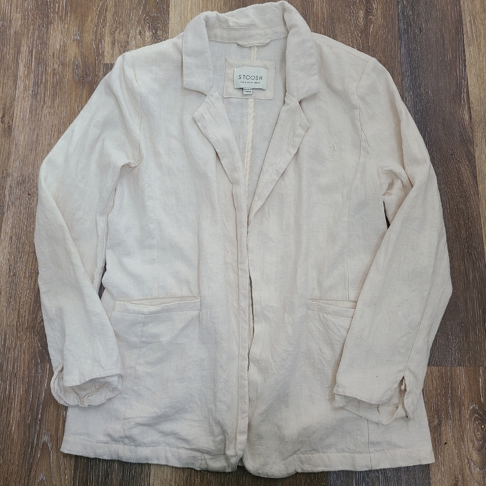 STOOSH Open Linen Blend Blazer Women's Size Medium